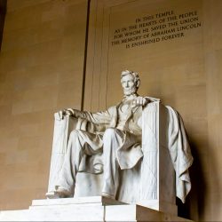 The Lincoln Memorial, a tribute to Abraham Lincoln, the 16th President of the United States who helped abolish slavery and preserve the Union, is one of the most popular sites in Washington, D.C.